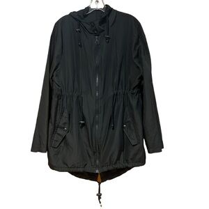 Primark Black Hooded Parka Jacket Women's Medium